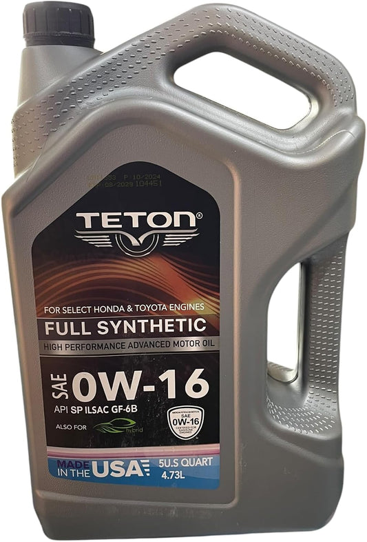 0W-16 Advanced Full Synthetic Motor Oil 5 Quarts 4.73L High Performance Advanced Motor Oil API SP ILSAC GF-6B For Select Honda & Toyota Engines Also For Hybrid Made in USA (Pack of 3)