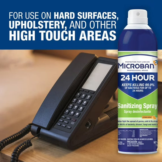 Microban® 24 Professional Sanitizing and Disinfecting Spray, 15 oz