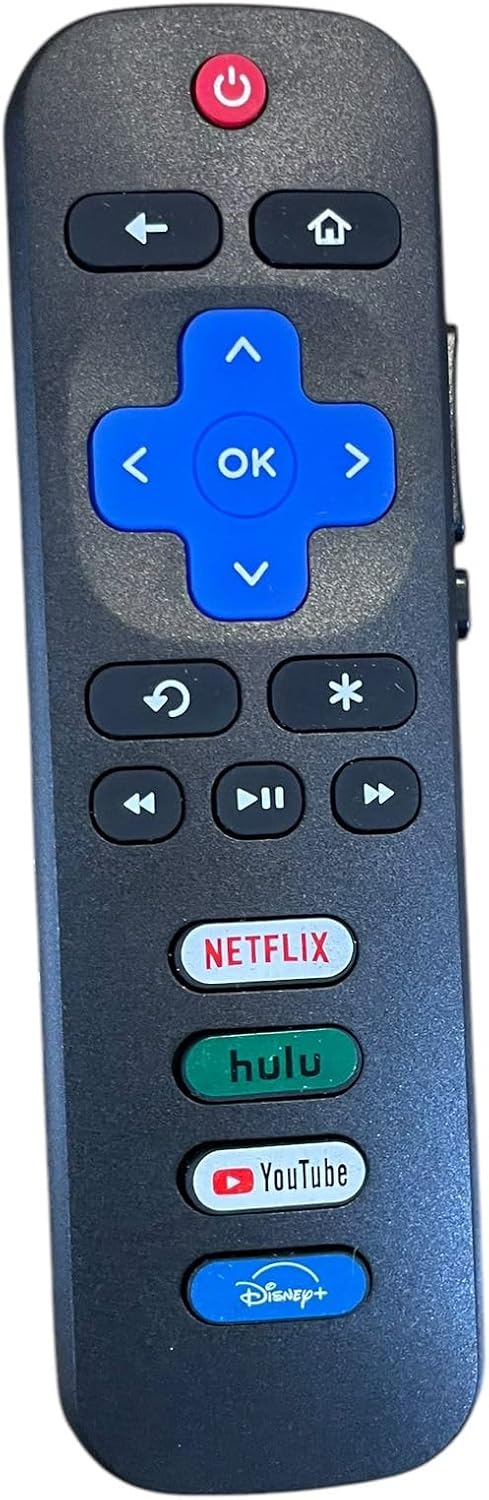 Lot of 2 Remote Controller Replacement Compatible with Roku TVs Netflix, Hulu, YouTube, Disney+ TV Remote Controller