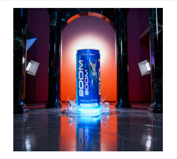 Boom Boom Energy Drink 250ml Natural Ingredients for Instant Energy Boost Refreshing Carbonated Beverage Serve Chilled (Pack of 24)