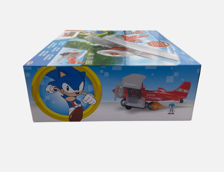 Sonic The Hedgehog Red & White Tornado Spinning Biplane W/ Sonic Figure 6 Sounds