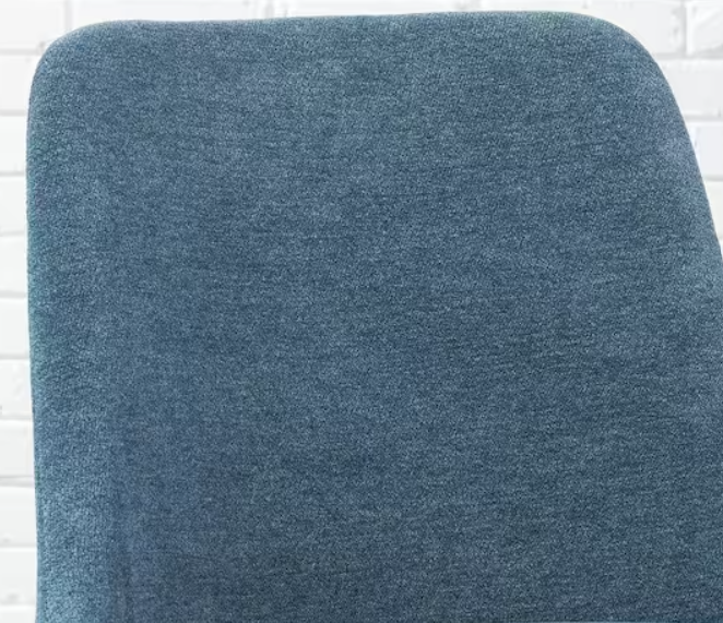 30 in. Benfield Twilight/Natural Blue Wood Upholstered Bar Stools with Back (Set of 2)