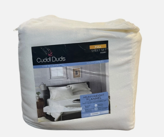 Cuddl Duds White Heavy Weight Cotton Flannel Sheet Set Full Size