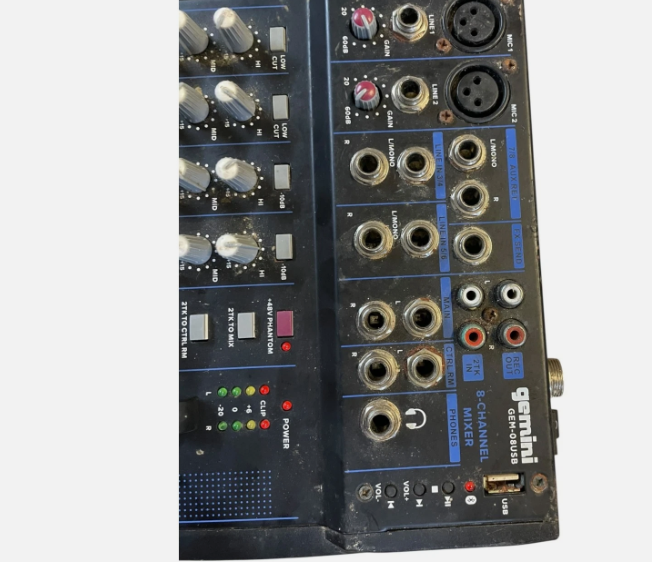 Gemini GEM-12USB 12-Channel DJ Audio Mixer USB EQ Phantom Power Unit Only