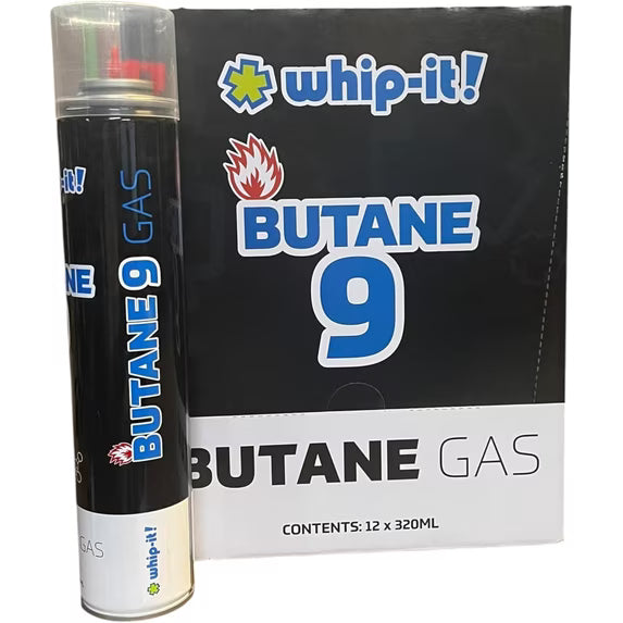 Purified Butane 9X Torch Refill Gas with 5 Universal Plastic Tips 320ml Each 4 Cans