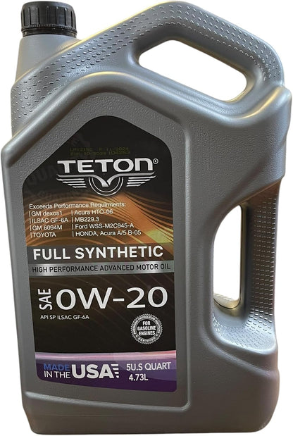 0W-20 Advanced Full Synthetic High Performance Advanced Motor Oil API SP ILSAC GF-6A 5 Quarts 4.73L Made in USA For Gasoline Engines (3)
