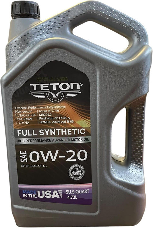 0W-20 Advanced Full Synthetic High Performance Advanced Motor Oil API SP ILSAC GF-6A 5 Quarts 4.73L Made in USA For Gasoline Engines (3)