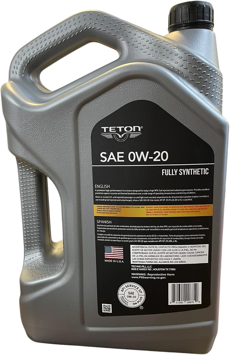 0W-20 Advanced Full Synthetic High Performance Advanced Motor Oil API SP ILSAC GF-6A 5 Quarts 4.73L Made in USA For Gasoline Engines (1)