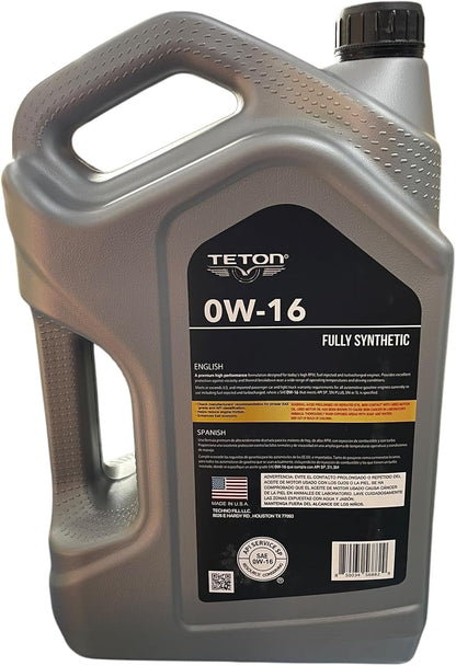 0W-16 Advanced Full Synthetic Motor Oil 5 Quarts 4.73L High Performance Advanced Motor Oil API SP ILSAC GF-6B For Select Honda & Toyota Engines Also For Hybrid Made in USA (Pack of 1)