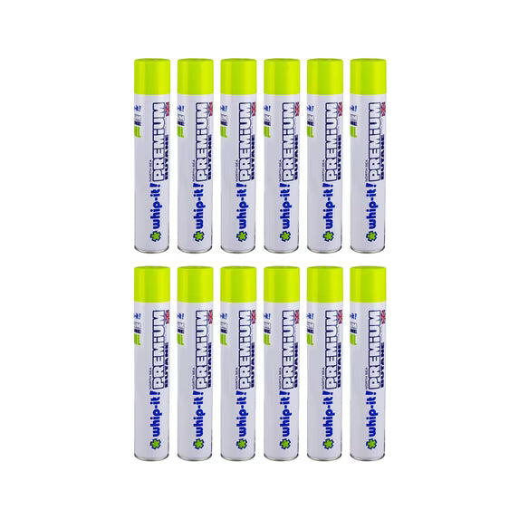 Whip-It Premium Butane 420ml Lighter Fluid with 5 Tip Adapters 12 Cans