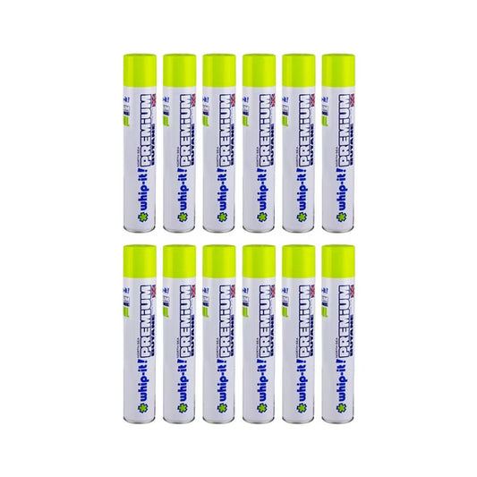 Whip-It Premium Butane 420ml Lighter Fluid with 5 Tip Adapters 12 Cans