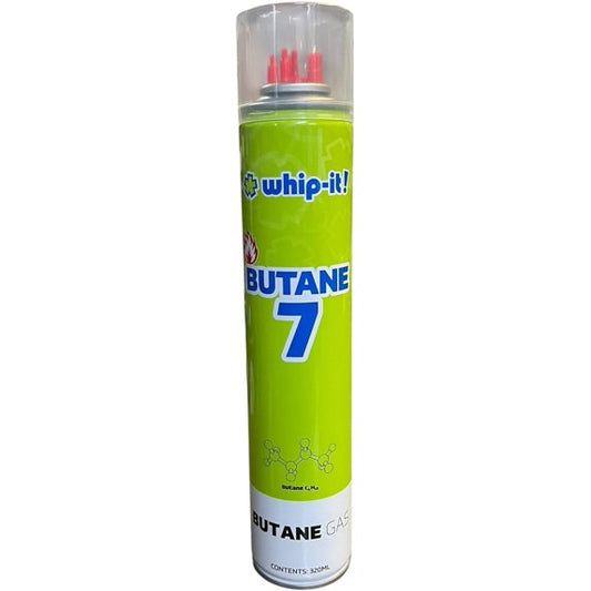 Whip-It! Purified Butane 7X Torch Lighter Refill with 5 Universal Plastic Tips 320ml Each 4 Cans