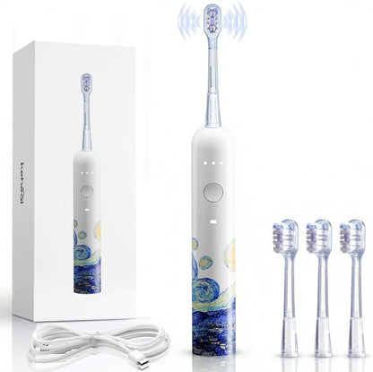 Keheal Sonic Electric Toothbrush, Oscillation&Sonic Vibration Cleaning for Adults & Teens, 4 Soft Bristle Brush Heads, Waterproof Travel Rechargeable Electric Toothbrush, Smart Timer