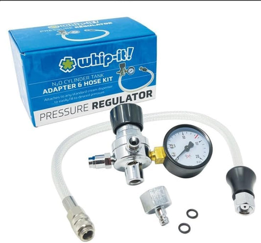 Whipped Cream Pressure Regulator Valve with Adapter & Hose Line