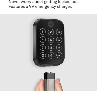 Yale Assure Lock 2 Plus Apple Home Keys (Tap to Open) Deadbolt, Black Suede Smart Keyless Entry Door Lock with Wi-Fi Connected Keypad for Code Entry and Remote Access, YRD450-N-WF1-BSP