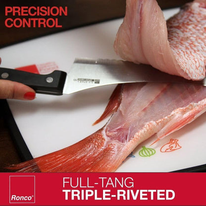 Ronco 20 Piece Knife Set, Full Tang and Triple Riveted, Knife Sharpener Included, Professional Kitchen Knife Set, High-Carbon Stainless Steel