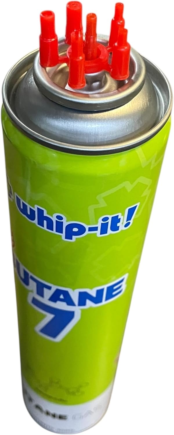 Purified Butane 7X Torch Lighter Refill with 5 Universal Plastic Tips 320ml Each 12 Cans