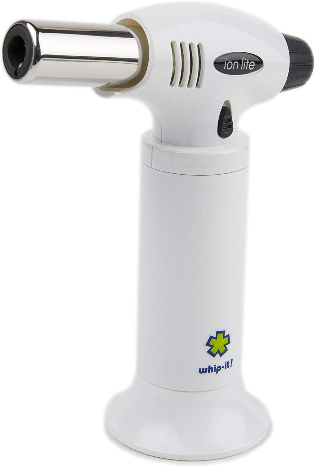 Ion Lite Torch, All White. Butane Torch Lighter, Refillable Cooking Torch with Adjustable Flame, Safety Lock for Soldering, Kitchen, Welding