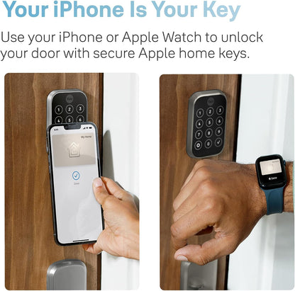 Yale Assure Lock 2 Plus Apple Home Keys (Tap to Open) Deadbolt, Black Suede Smart Keyless Entry Door Lock with Wi-Fi Connected Keypad for Code Entry and Remote Access, YRD450-N-WF1-BSP