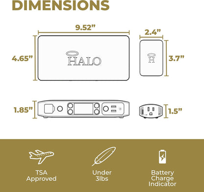 HALO Bolt Air+ AC 55500 Portable Car Battery Jump Starter | 100 PSI Air Compressor, 55.5Wh USB Power Bank with AC Outlet, Emergency Floodlight & Charger, Jump Cars SUVs & Trucks, Inflate Tires — Black