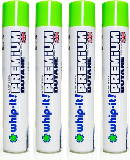 Whip-It! Premium Butane Can 420ml (4 Pack), Virtually Zero Impurities, in Supply Syndicate Packaging