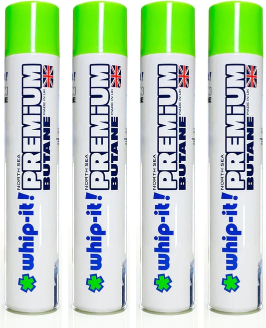 Whip-It! Premium Butane Can 420ml (4 Pack), Virtually Zero Impurities, in Supply Syndicate Packaging