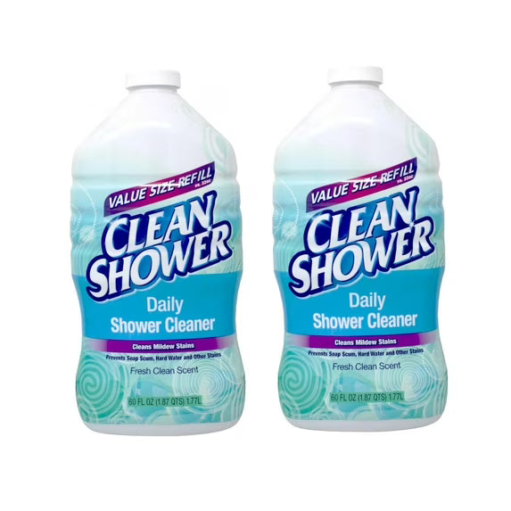 Clean Shower Daily Shower Cleaner Refill, Fresh Clean Scent 60 Fl Oz - Pack of 2