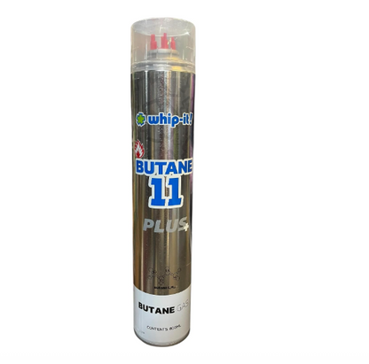 Purified Butane 11x Torch Refill Gas with 5 Universal Plastic Tips 800ml Each 4 Cans
