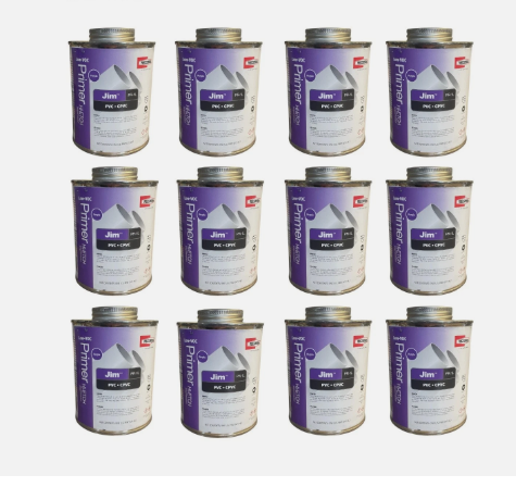 Lot of 12 Jim Primer Purple 16oz Each Use with PVC & CPVC LOW-VOC 15609