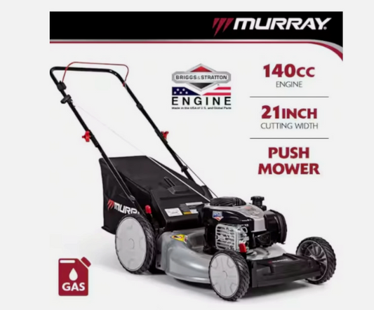 Murray 21" 140cc Briggs & Stratton Gas Push Lawn Mower Mulch Bag Adj Height