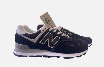 New Balance 574 Classic Mens Size 8 Black Gray Athletic Running Shoes Sneakers
