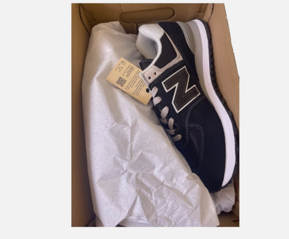 New Balance 574 Classic Mens Size 8 Black Gray Athletic Running Shoes Sneakers