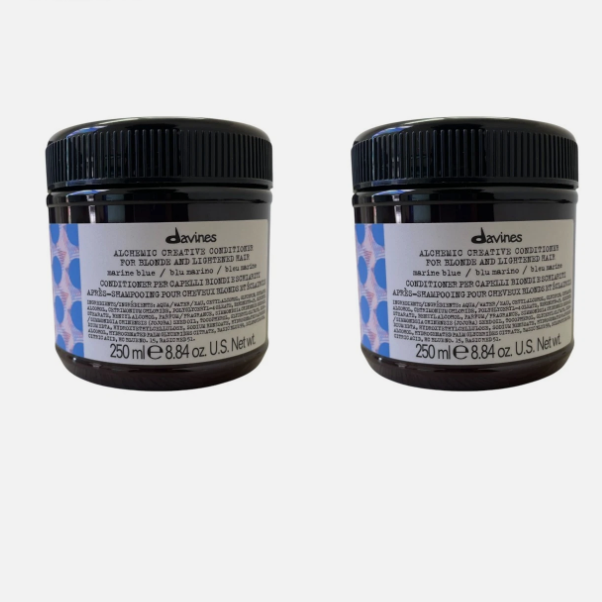 Lot Of 2 Davines Alchemic Creative Conditioner For Lightened Hair Marine Blue