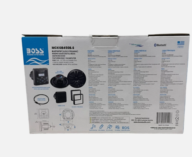 Boss Audio Systems MCKGB450B.6 Bluetooth Speaker Full Range System W/ Antenna