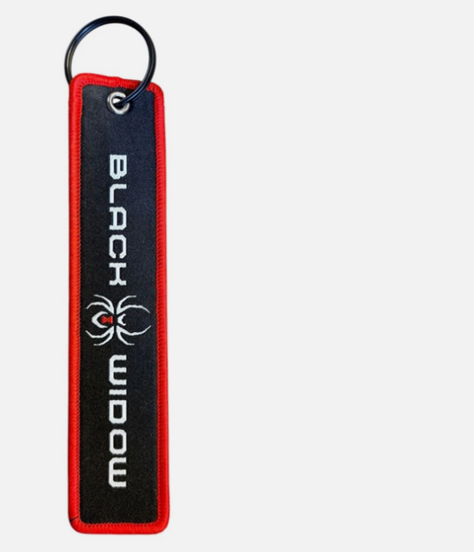 Black Widow Embroidered Key Chain Tag Keychain Gift Double Sided Keyring