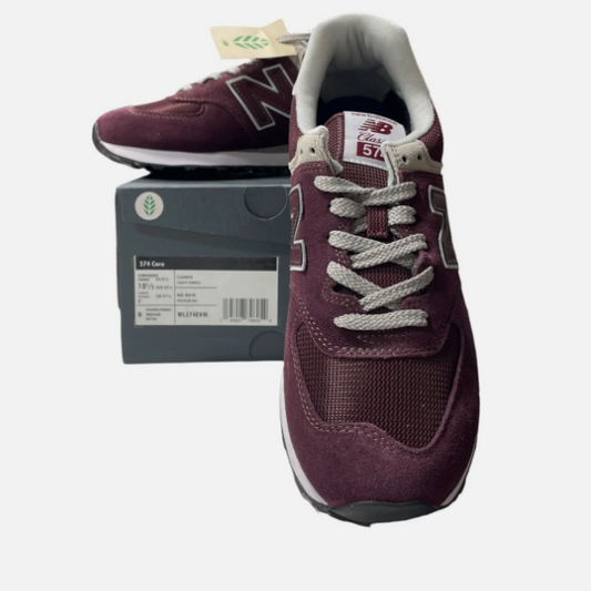 New Balance 574 Core Women's Burgundy Shoes US Size 10.5 Style Code WL574EVM