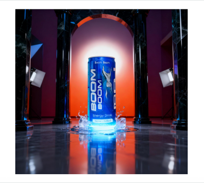 Boom Boom Energy Drink 250ml Natural Ingredients for Instant Energy Boost Refreshing Carbonated Beverage Serve Chilled (Pack of 24)
