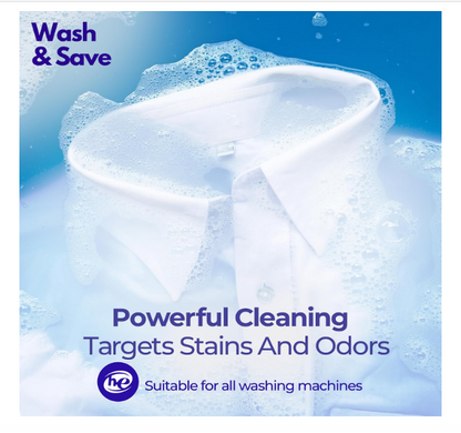 WASH & SAVE Laundry Detergent Sheets - 60 Loads / 30 Sheets | Plant-Based, Eco-Friendly, Hypoallergenic Liquidless Detergent | Perfect for Travel & Dorm - Spring Fresh