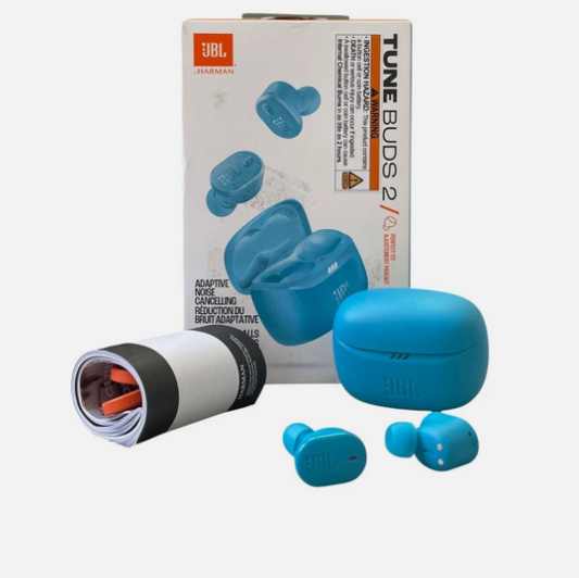 JBL Tune Buds 2 Wireless Earbuds Turquoise ANC & Spatial Sound App Control