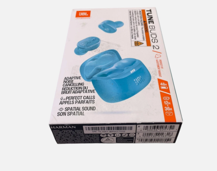 JBL Tune Buds 2 Wireless Earbuds Turquoise ANC & Spatial Sound App Control