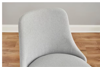 30 in. Benfield Stone Gray/Sable Wood Upholstered Bar Stools with Back (Set of 2)
