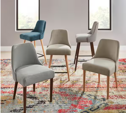 30 in. Benfield Stone Gray/Sable Wood Upholstered Bar Stools with Back (Set of 2)