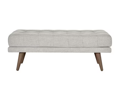 Whaverton Dining & Living Upholstered Accent Bench in Stone Gray with Oak Base (48" W x 18" H x 21" D)