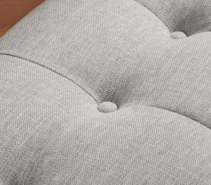 Whaverton Dining & Living Upholstered Accent Bench in Stone Gray with Oak Base (48" W x 18" H x 21" D)