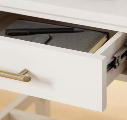 Bellamy Rectangular Ivory Wood 1 Drawer End Table (20 in. W x 22 in. H)