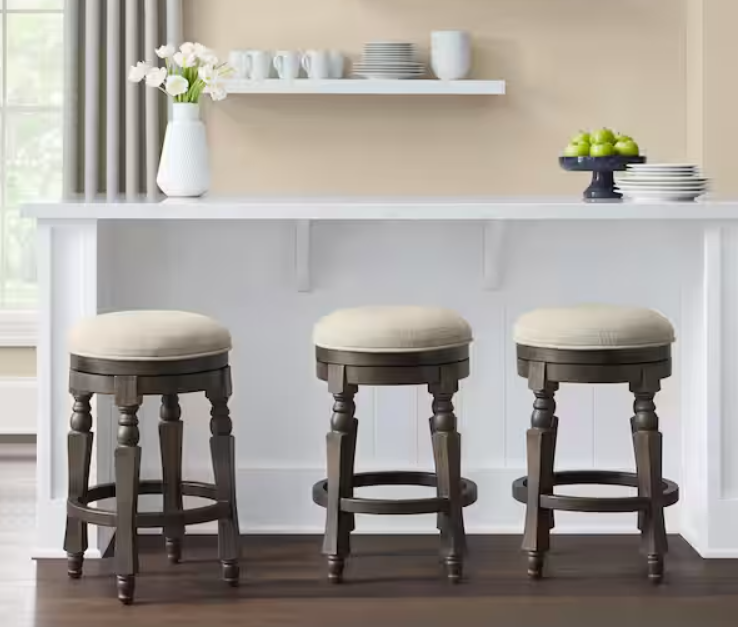 Hillburn Smoke Brown Backless Swivel Counter Stool