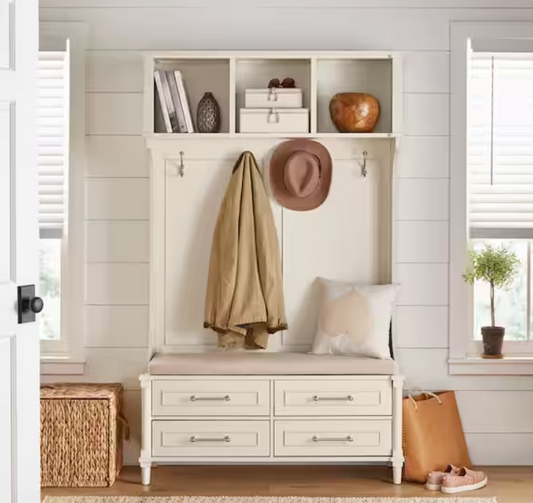 Aberdeen Off-White Double Hall Tree