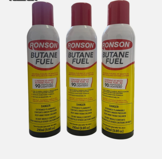 Lot Of 3 Ronson Butane Fuel 290ml Refill For Lighters Butane Torches