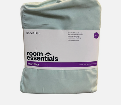 Room Essentials Microfiber Sheet Set Full Size Wrinkle Resistance Min Green