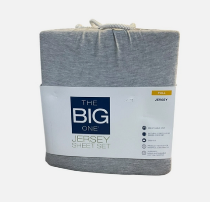 The Big One Jersey Sheet Set Full Size Gray Stripe